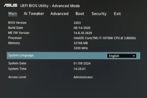 محیط کاربری بایوس مادربوردهای ایسوس Asus