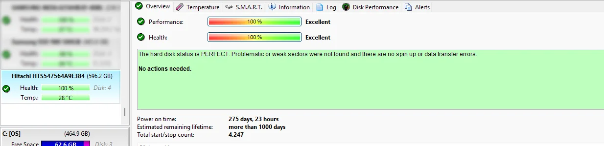 هارد لپ تاپی کارکرده استوک دست دوم با حجم 640 گیگابایت هیتاچی پلی استیشن 4 2.5 اینچی