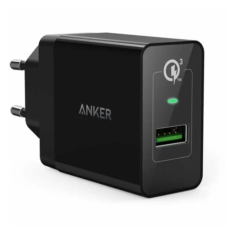 شارژر دیواری انکر مدل A2013 با توان ۱۸ وات و خروجی USB-A