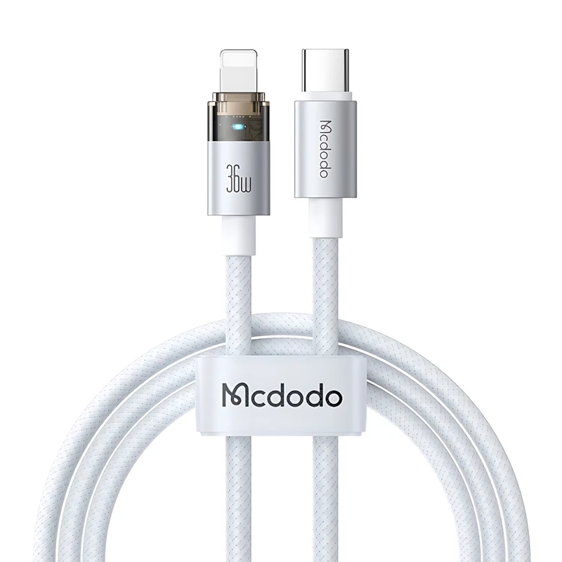 کابل تبدیل USB-C به لایتنینگ مک دودو مدل CA-694 طول 1.2 متر سفید